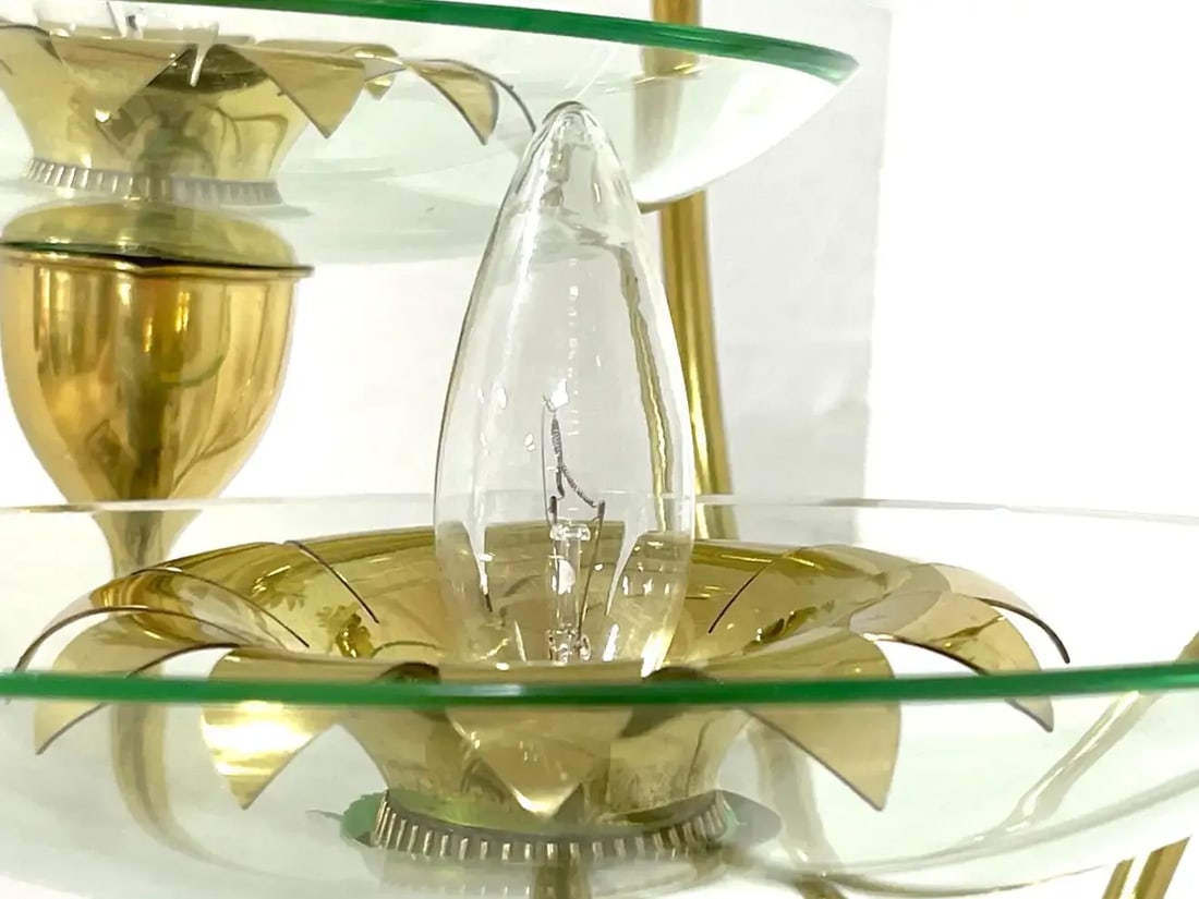 Early 20th Century Pietro Chiesa for Fontana Arte Brass & Murano Glass Torchiere - 2