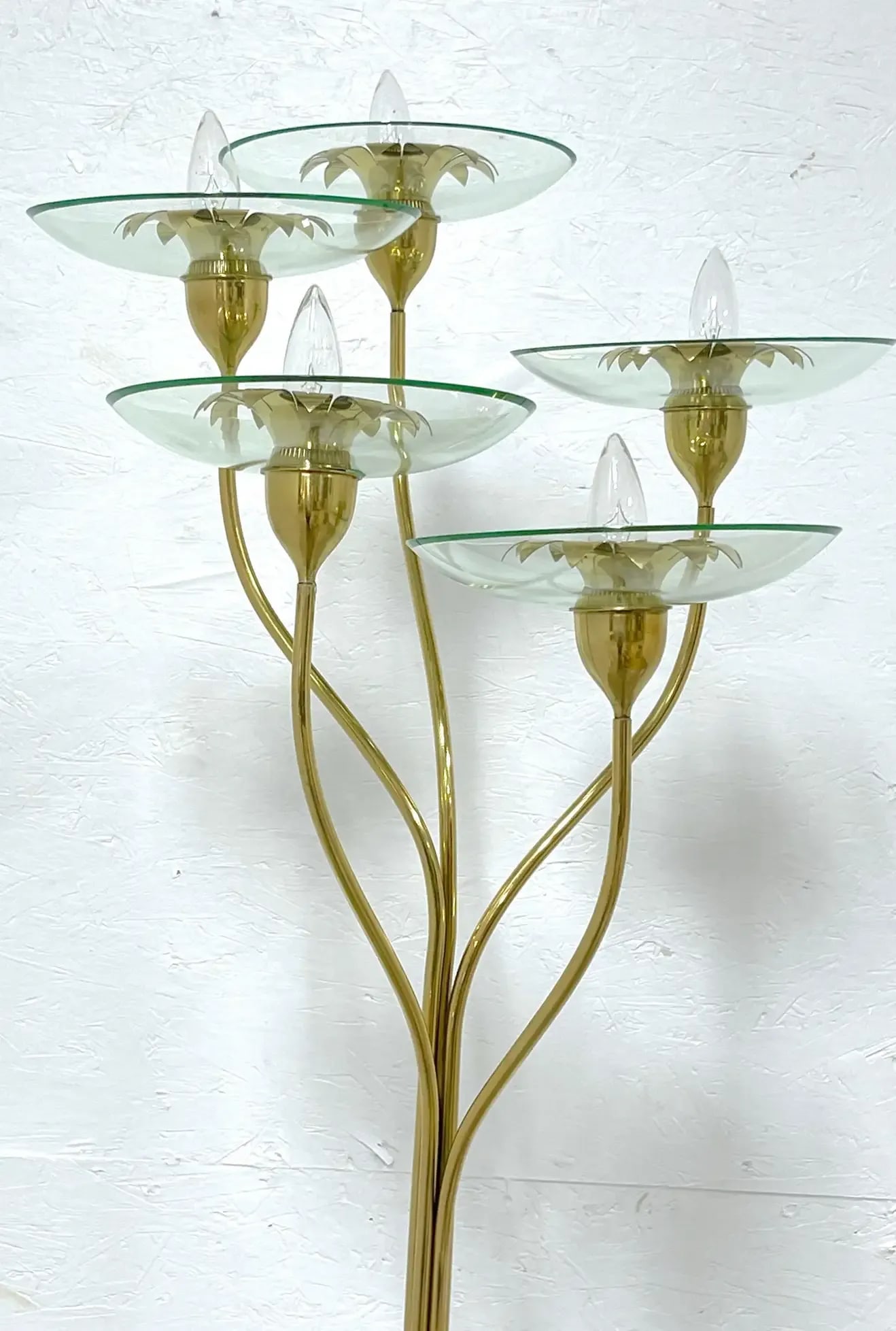 Early 20th Century Pietro Chiesa for Fontana Arte Brass & Murano Glass Torchiere - 6