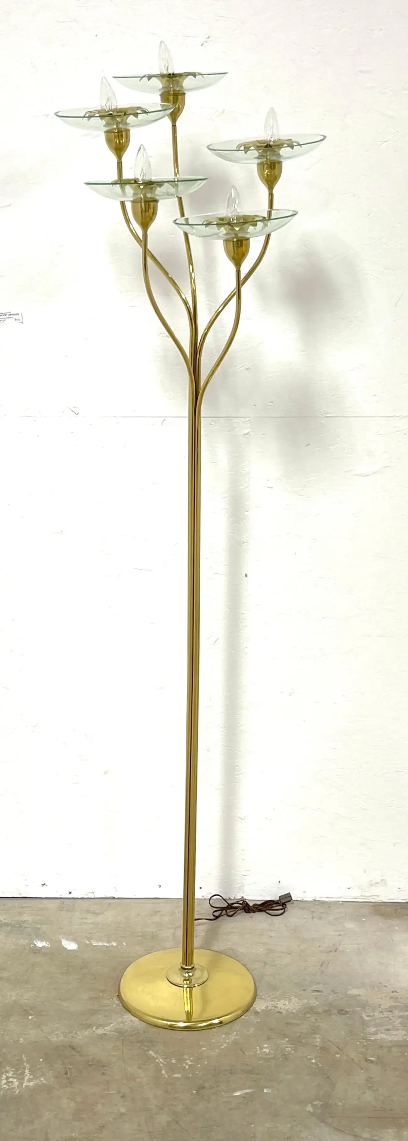 Early 20th Century Pietro Chiesa for Fontana Arte Brass & Murano Glass Torchiere - 8
