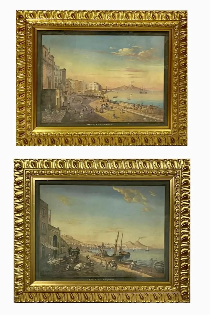 Pair of Italian 19th Century Neapolitan Gouaches - 10