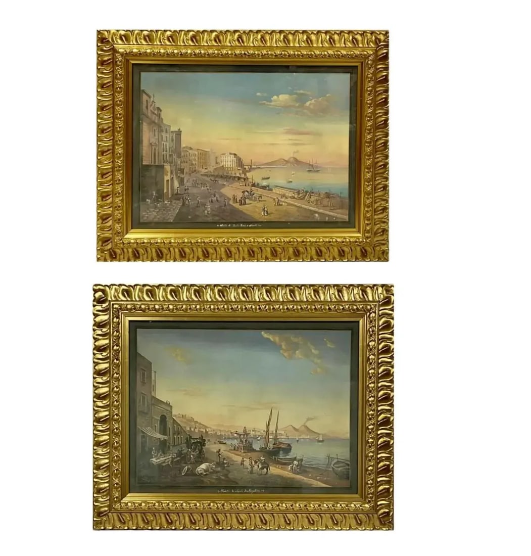 Pair of Italian 19th Century Neapolitan Gouaches - 11