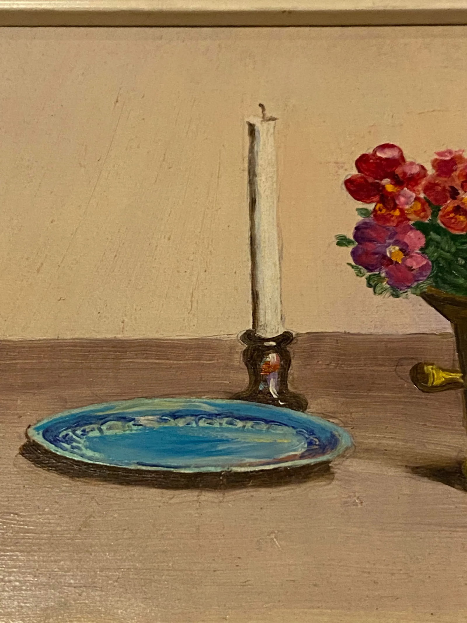 Original Vintage Pair of Miniature Still Life V. Weley Paintings - 4