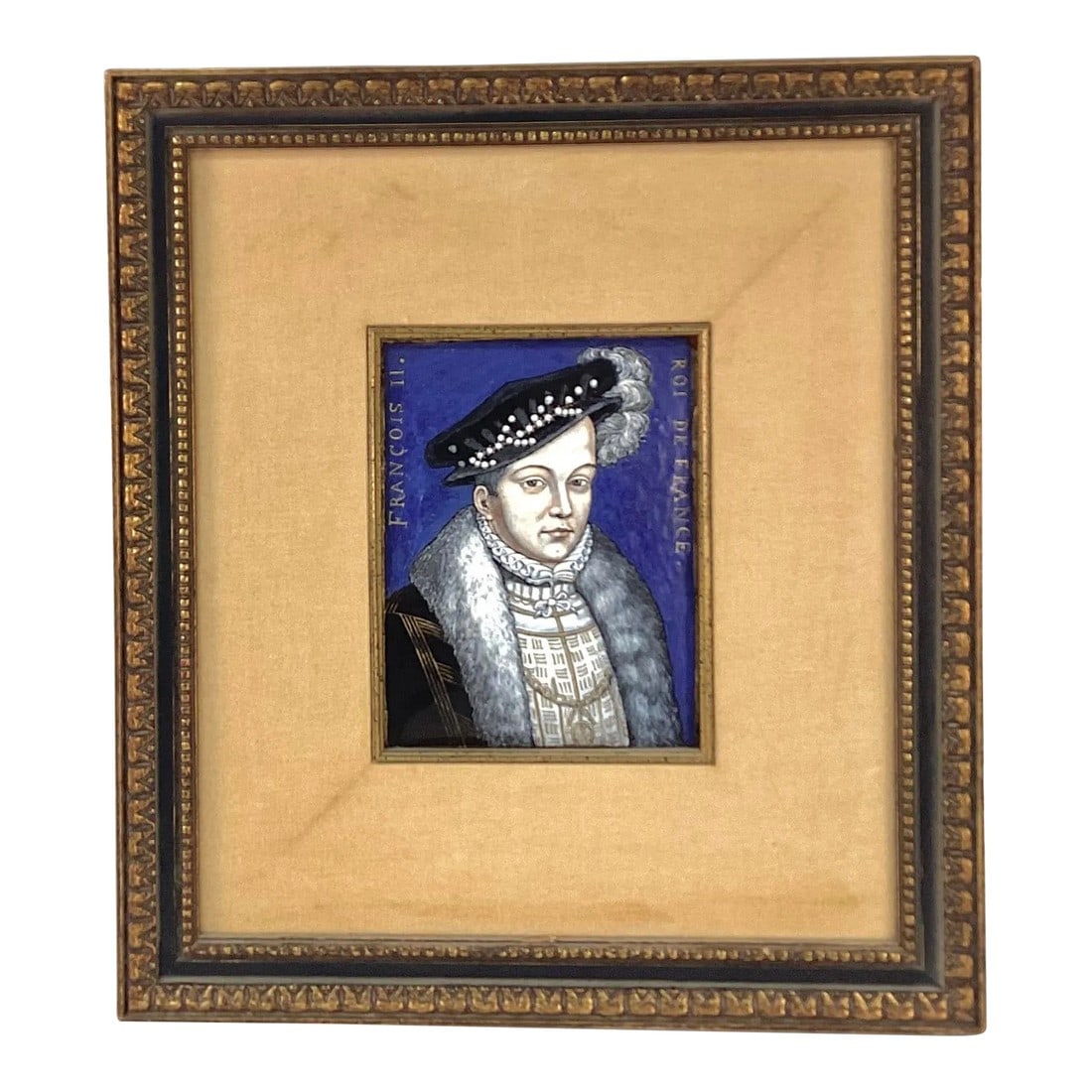 19th Century French Limoges Enamel Portrait Plaque, King Francois II (1 of 8)