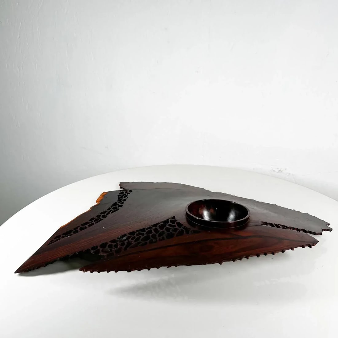 Hand Made Mid-Century Modern Table Sculpture Organic Rosewood Lattice Studio - 5