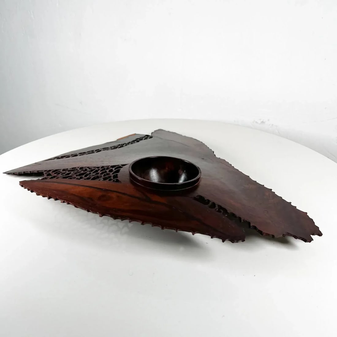 Hand Made Mid-Century Modern Table Sculpture Organic Rosewood Lattice Studio - 7