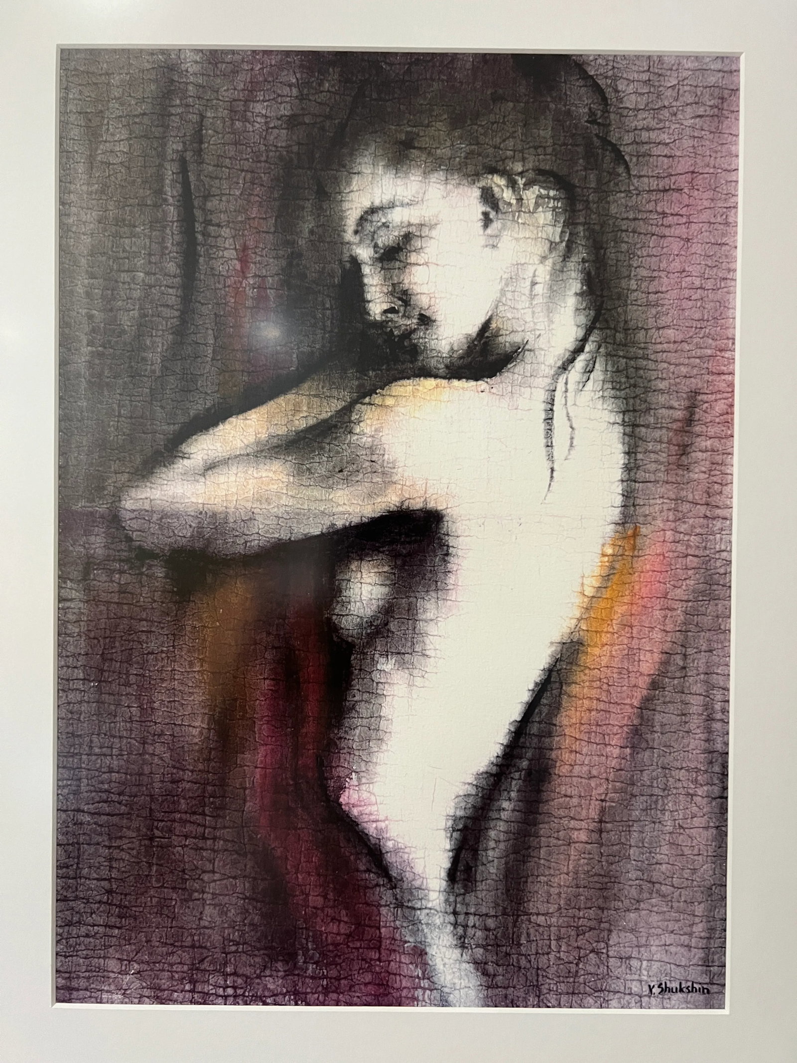 1980s Nude Woman Silhouette Original Painting, Matted and Framed - Set of 2 - 6