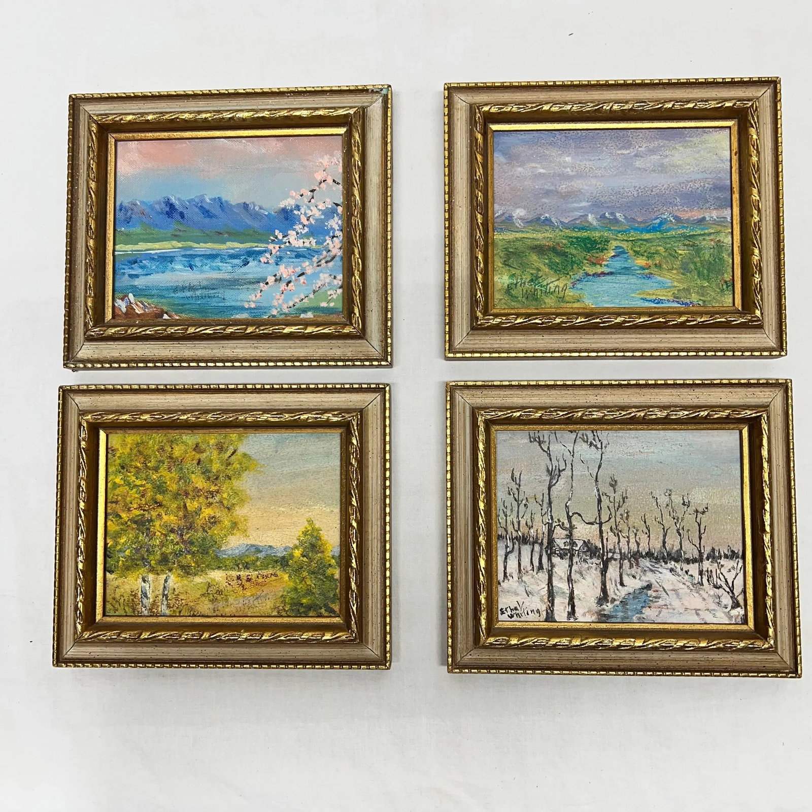 Original Landscape Painting on Board Each Depicting a Season - Set of 4 - 8