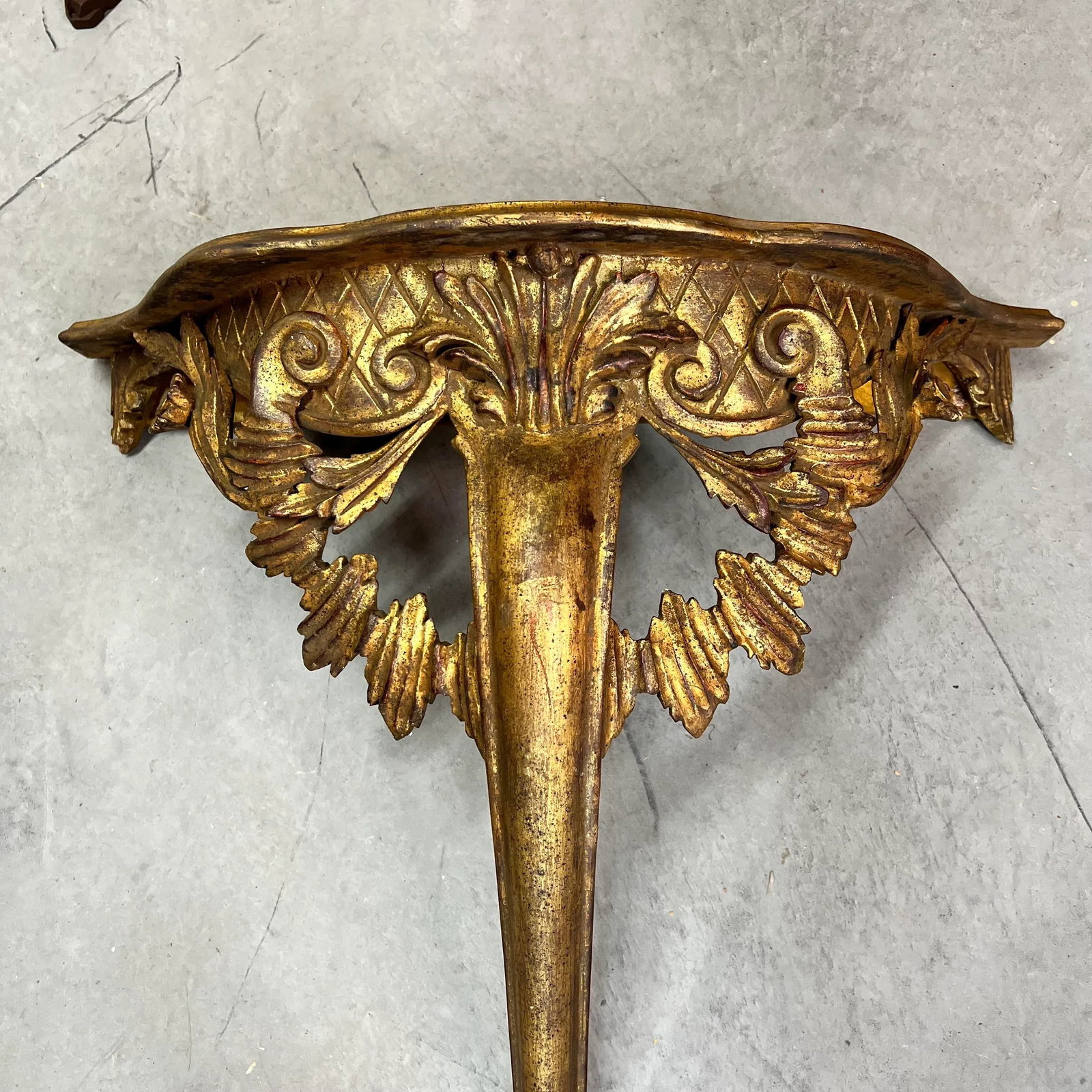 Rare Large Mid Century French Style Gilt Wall Console Table Made in Italy - 2