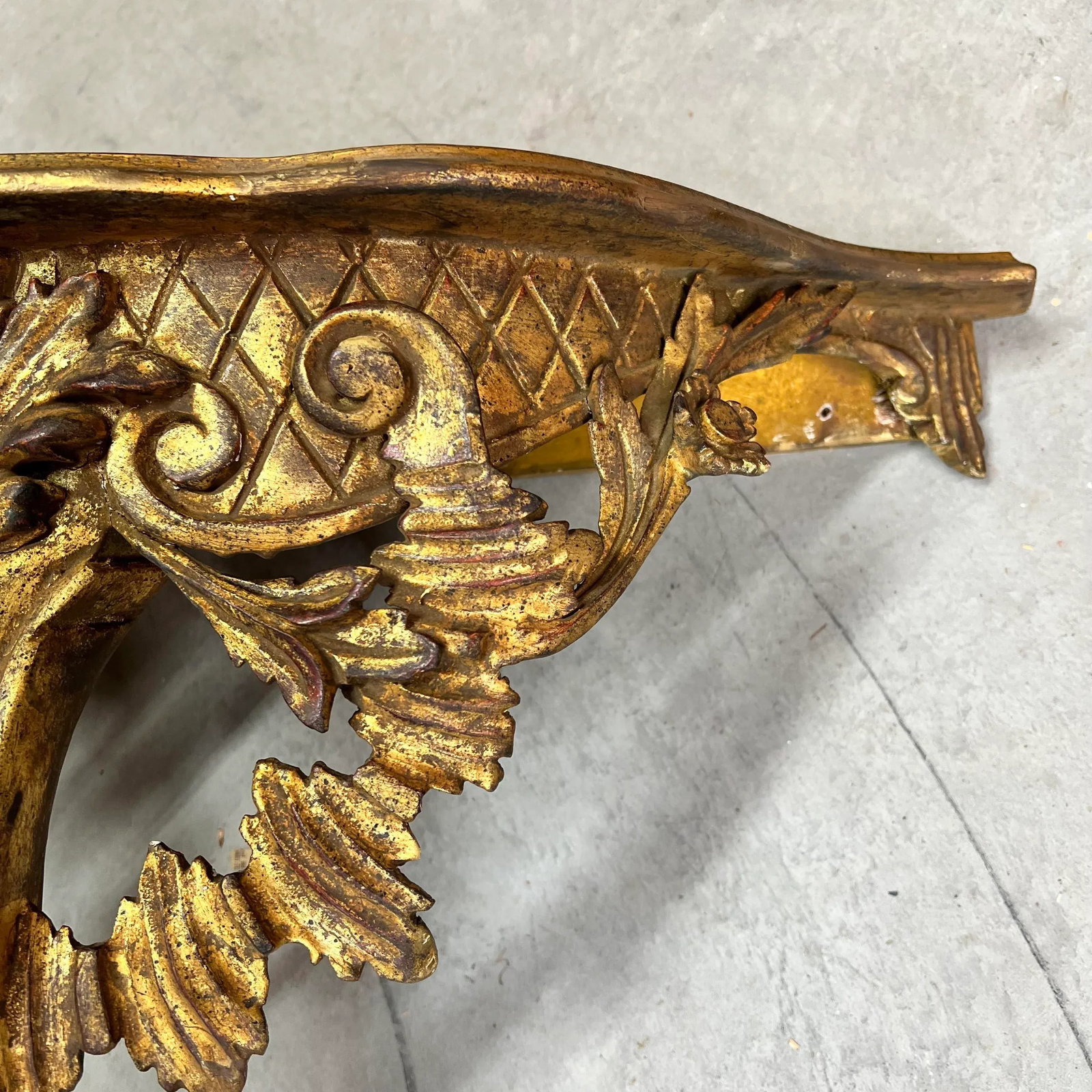 Rare Large Mid Century French Style Gilt Wall Console Table Made in Italy - 3