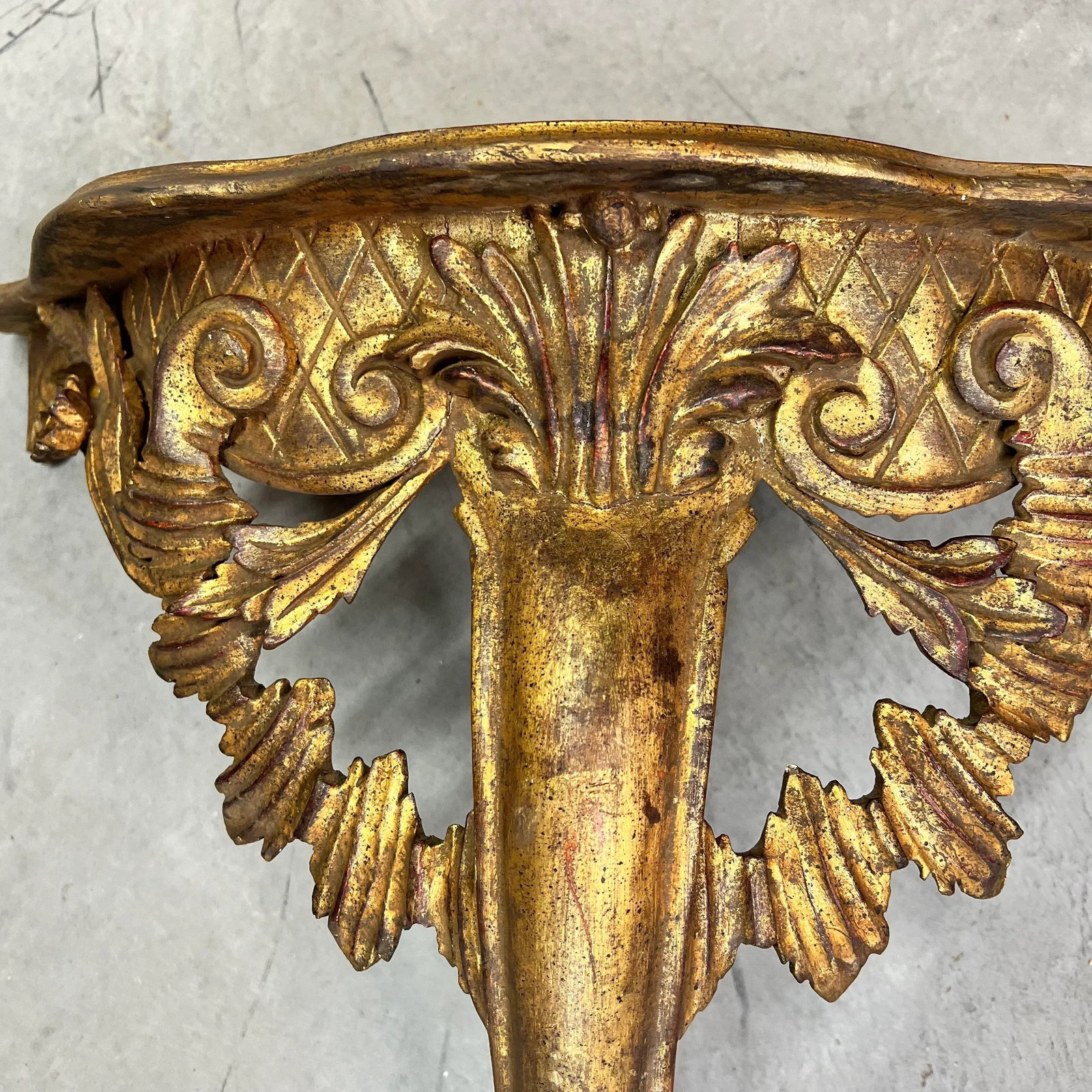 Rare Large Mid Century French Style Gilt Wall Console Table Made in Italy - 4