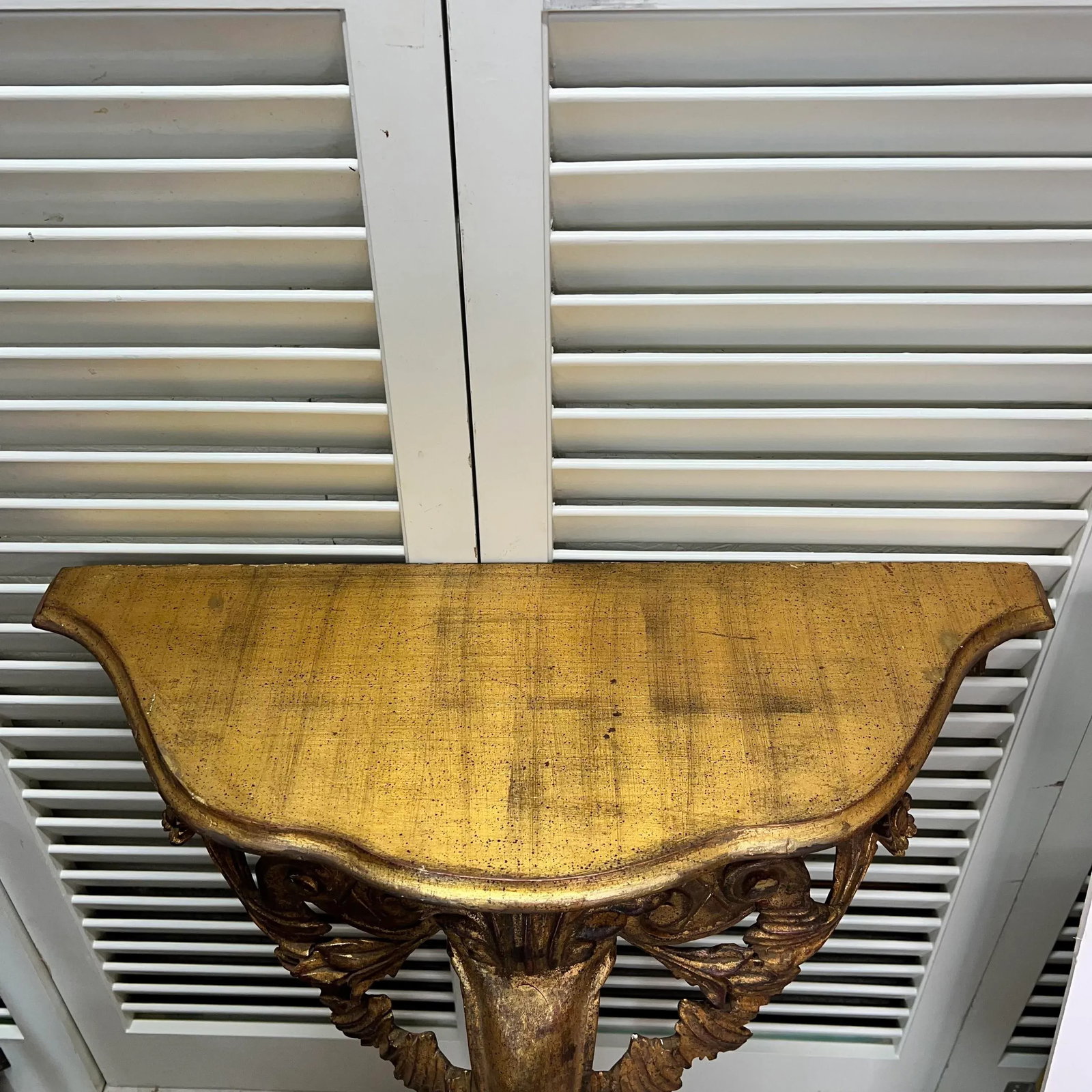 Rare Large Mid Century French Style Gilt Wall Console Table Made in Italy - 6
