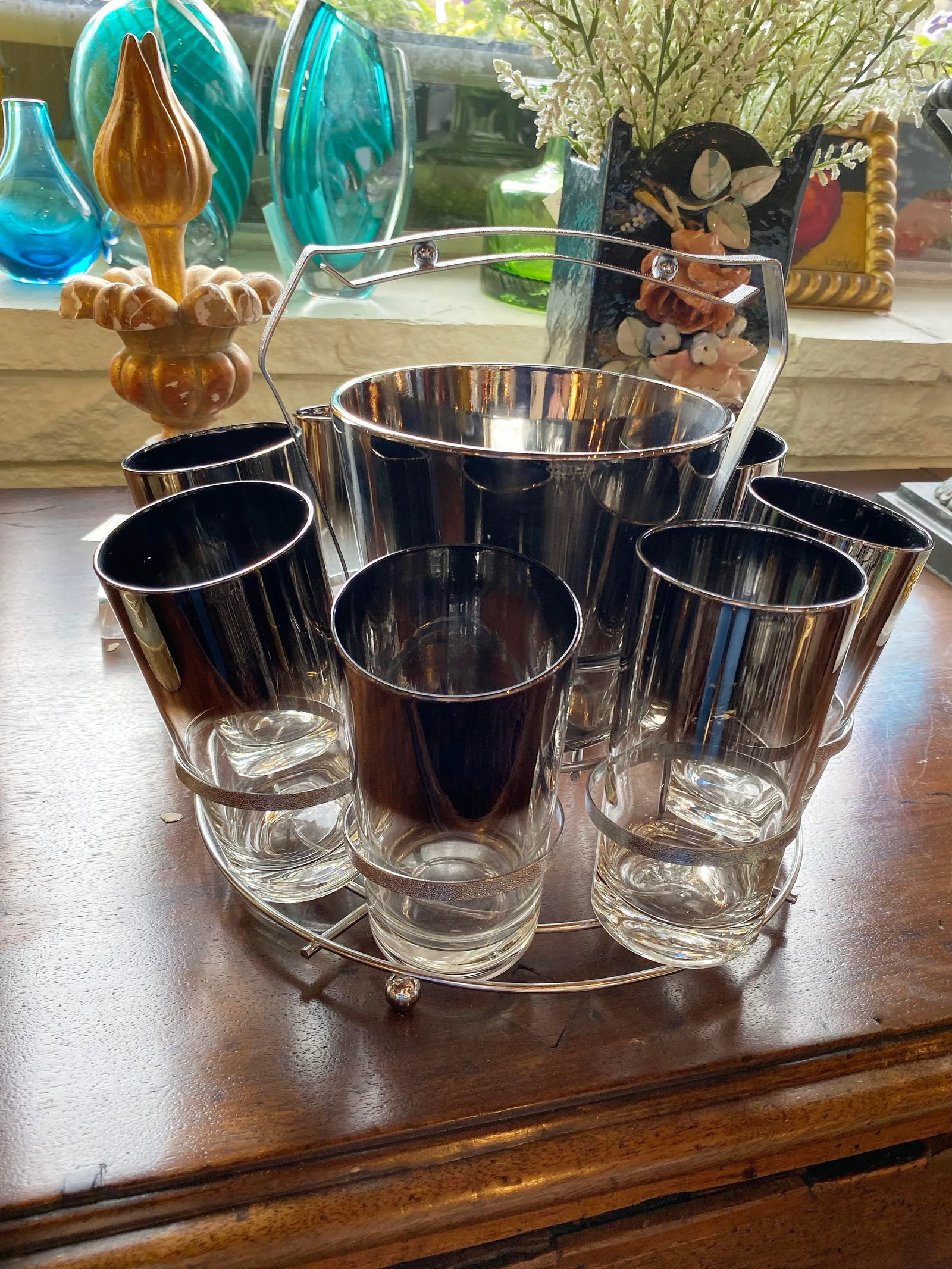 Mid 20th Century Dorothy Thorpe Glassware Set - Set of 10 - 8