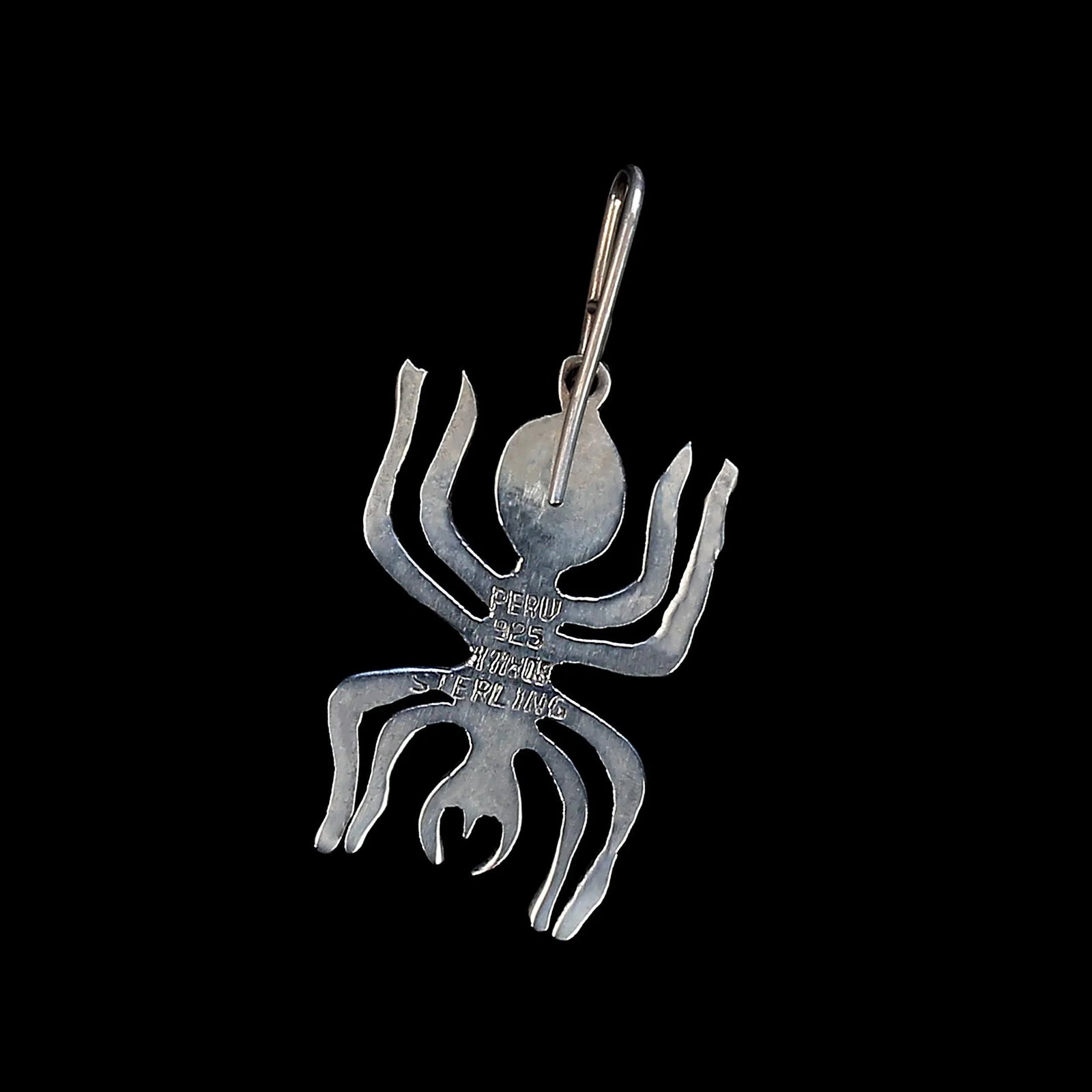 Late 20th Century Sterling Silver Spider Nazca Line Earrings - 2 Pieces - 3