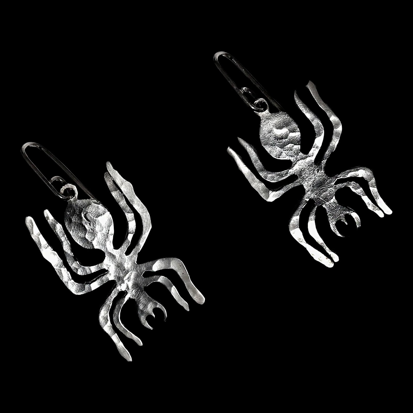 Late 20th Century Sterling Silver Spider Nazca Line Earrings - 2 Pieces - 5