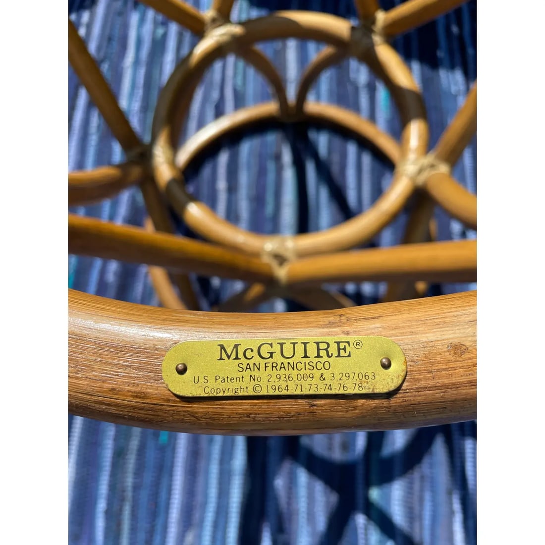 McGuire Vintage Rattan Side Table - 10