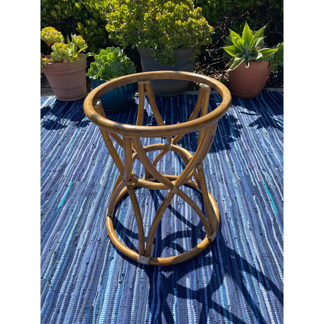 McGuire Vintage Rattan Side Table - 6