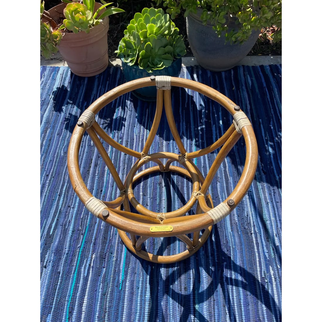 McGuire Vintage Rattan Side Table - 8