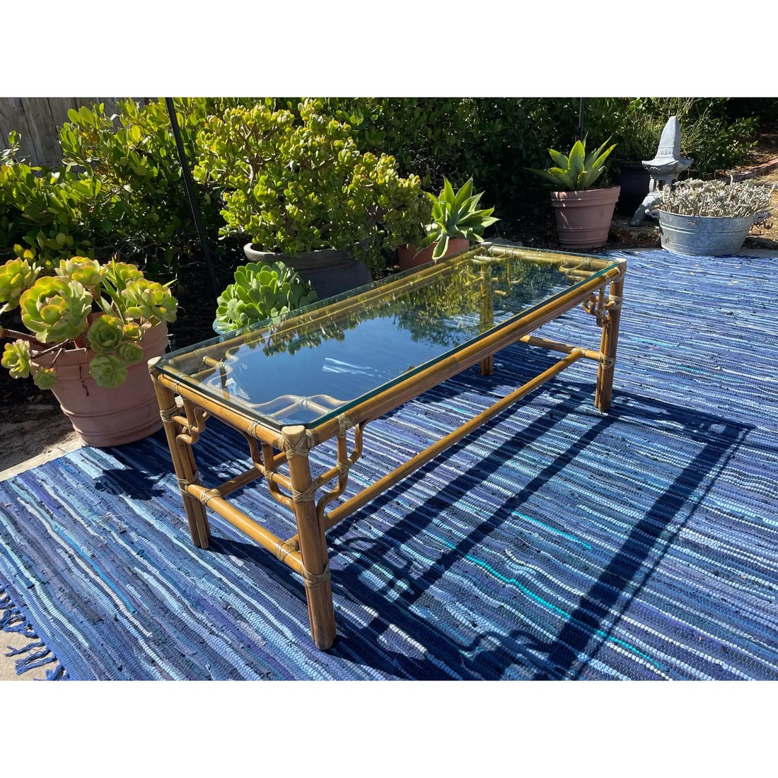 McGuire Vintage Rattan "Marview" Coffee Table - 2