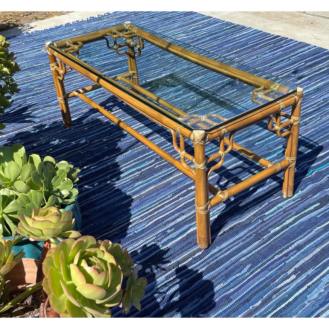 McGuire Vintage Rattan "Marview" Coffee Table - 3