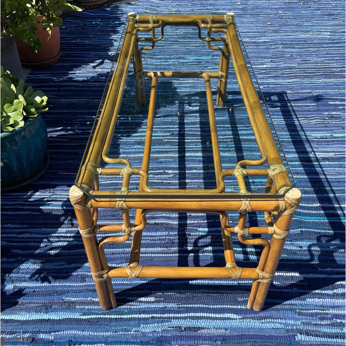 McGuire Vintage Rattan "Marview" Coffee Table - 4