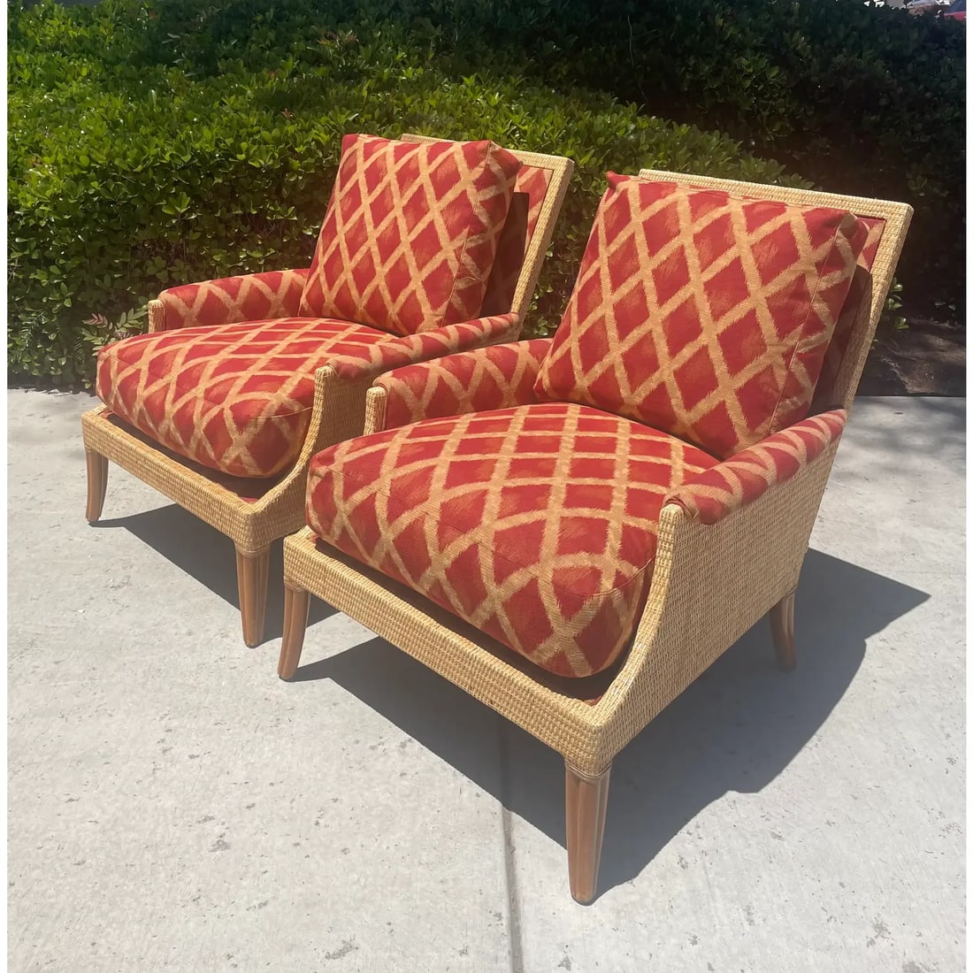 McGuire Rattan Lounge Chairs, Umbria Collection a Pair by Orlando Diaz-Azcuy - 2