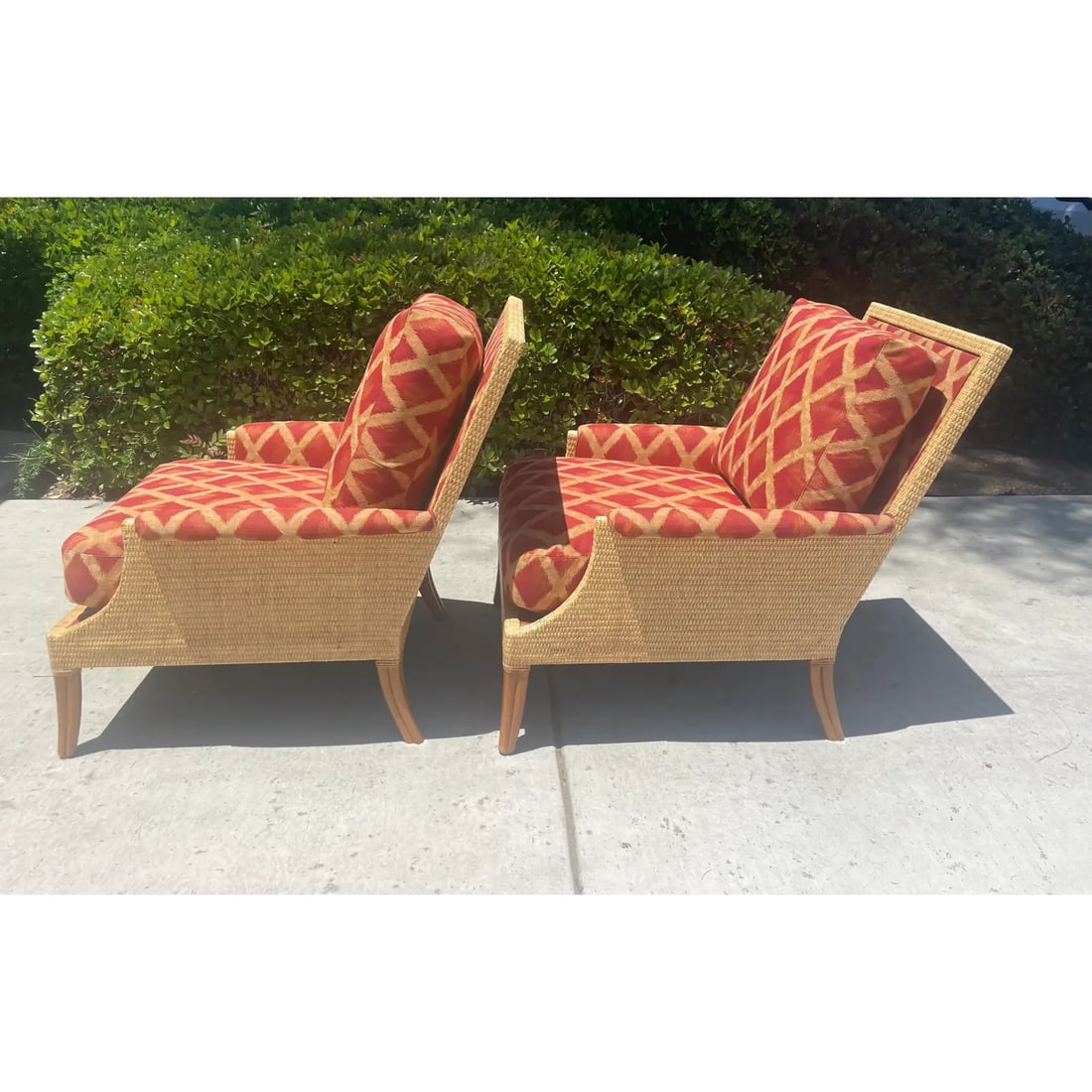 McGuire Rattan Lounge Chairs, Umbria Collection a Pair by Orlando Diaz-Azcuy - 3