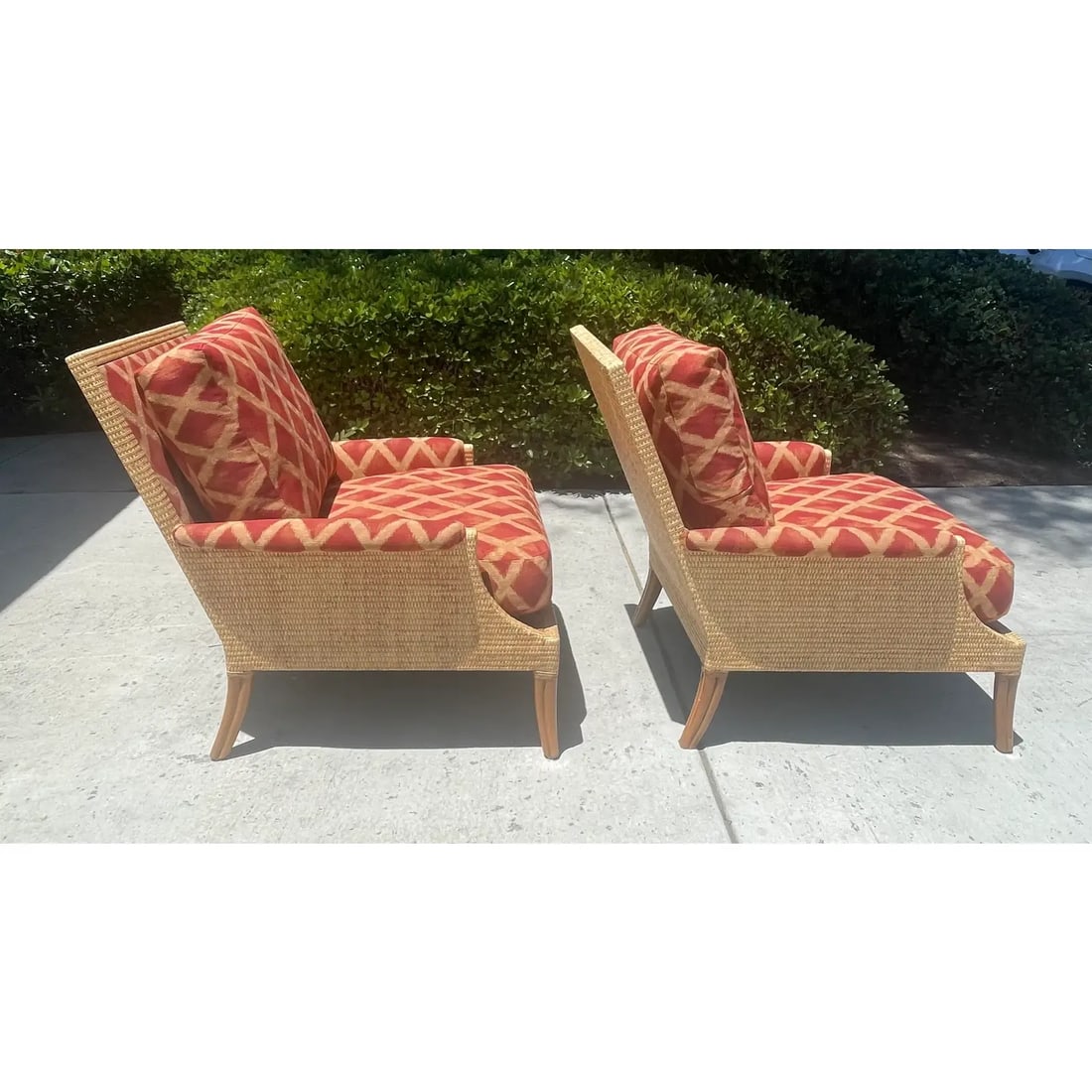 McGuire Rattan Lounge Chairs, Umbria Collection a Pair by Orlando Diaz-Azcuy - 5