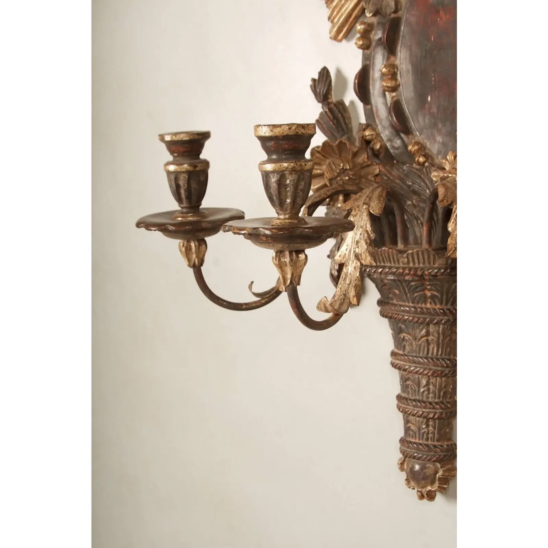 19th Century English Regency Carved Giltwood Sconces or Wall Appliques - A Pair - 6