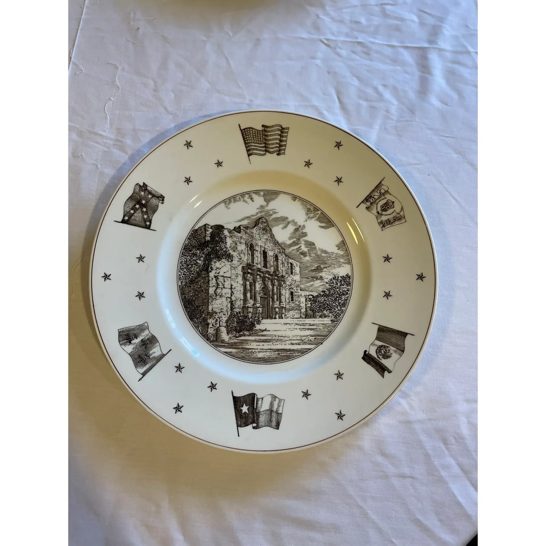 1960s Josiah Wedgewood and Sons for Neiman Marcus Views of Old Texas Salad/Dessert Plates- Set of 5 - 2