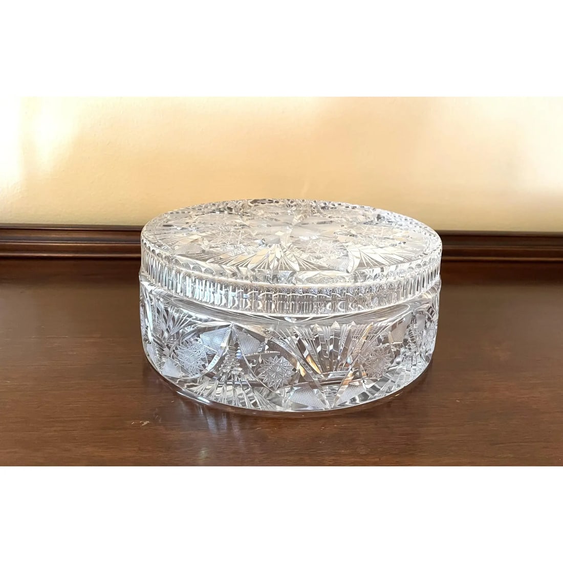 1950s Mid-Century Waterford Large Leaded Crystal Decorative Centerpiece Container With Lid - 2