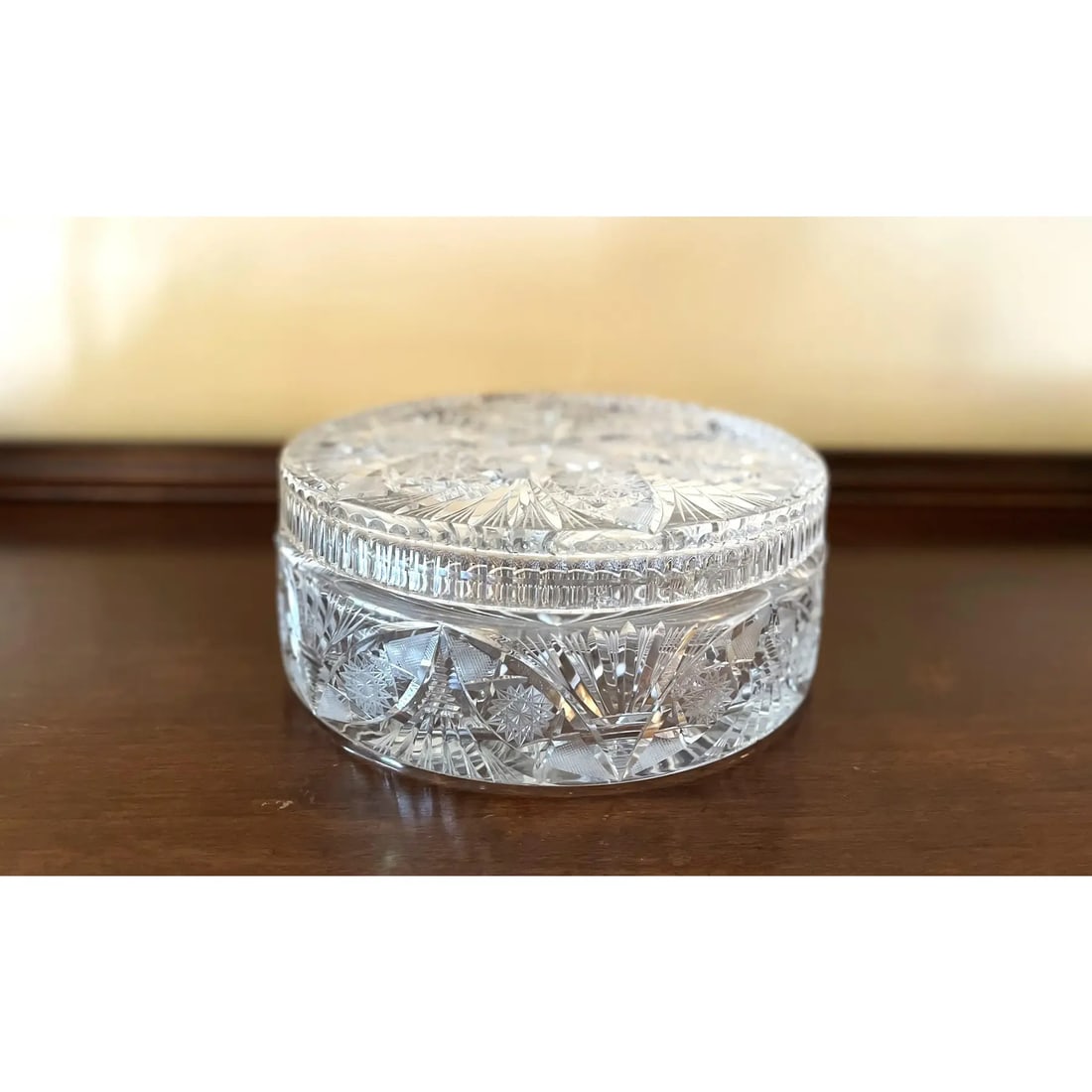 1950s Mid-Century Waterford Large Leaded Crystal Decorative Centerpiece Container With Lid - 6