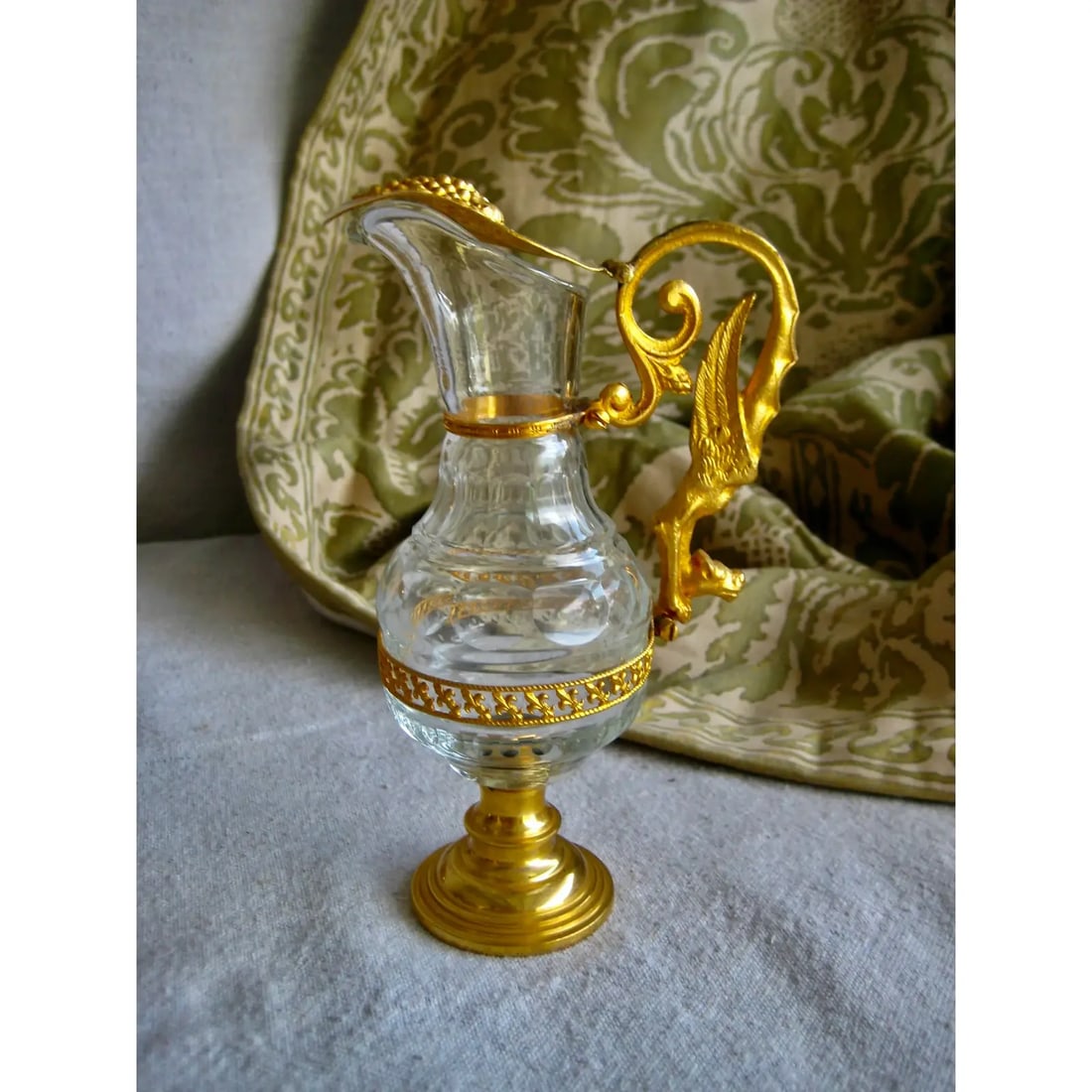 19th Century French Brass Enameled Cruet or Burettes Tray - 3 Piece Set - 4