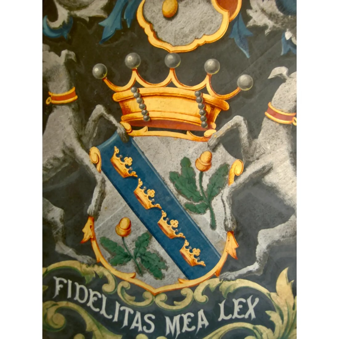 Coat of Arm Oil Painting 19th Century, Framed - 2