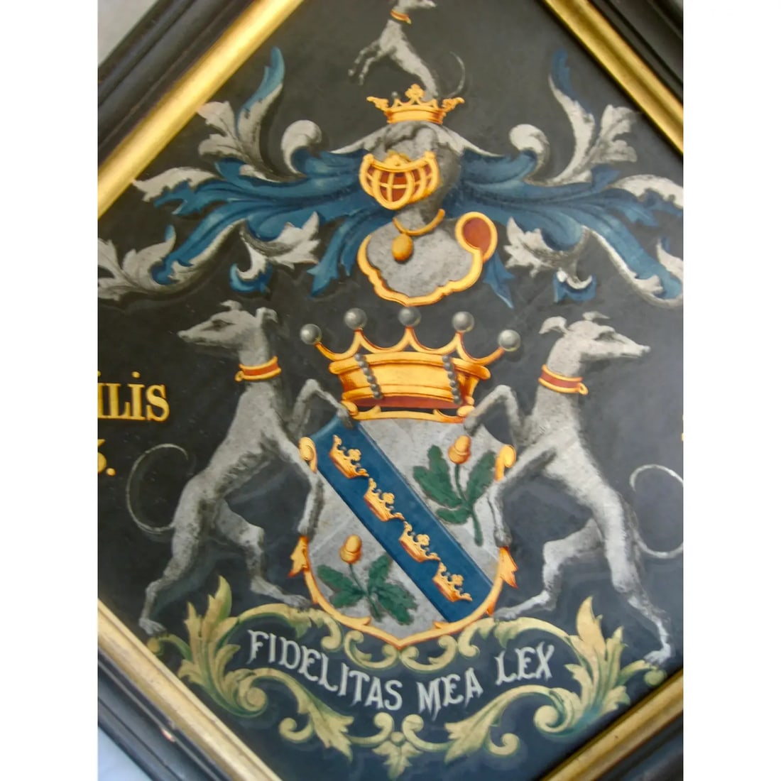 Coat of Arm Oil Painting 19th Century, Framed - 6