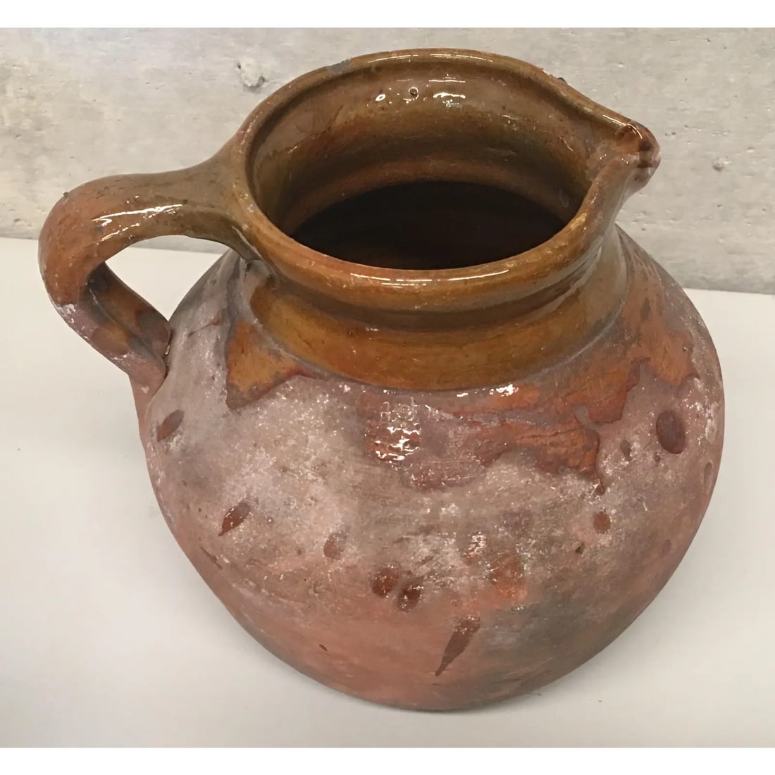 19th Century Spanish Stoneware Terracotta Jug or Pot With Handle - 2