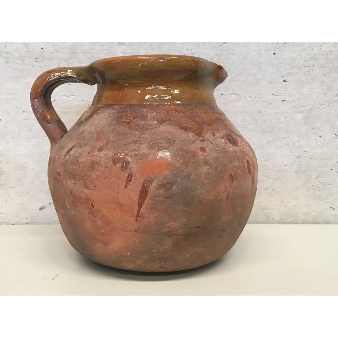 19th Century Spanish Stoneware Terracotta Jug or Pot With Handle - 4