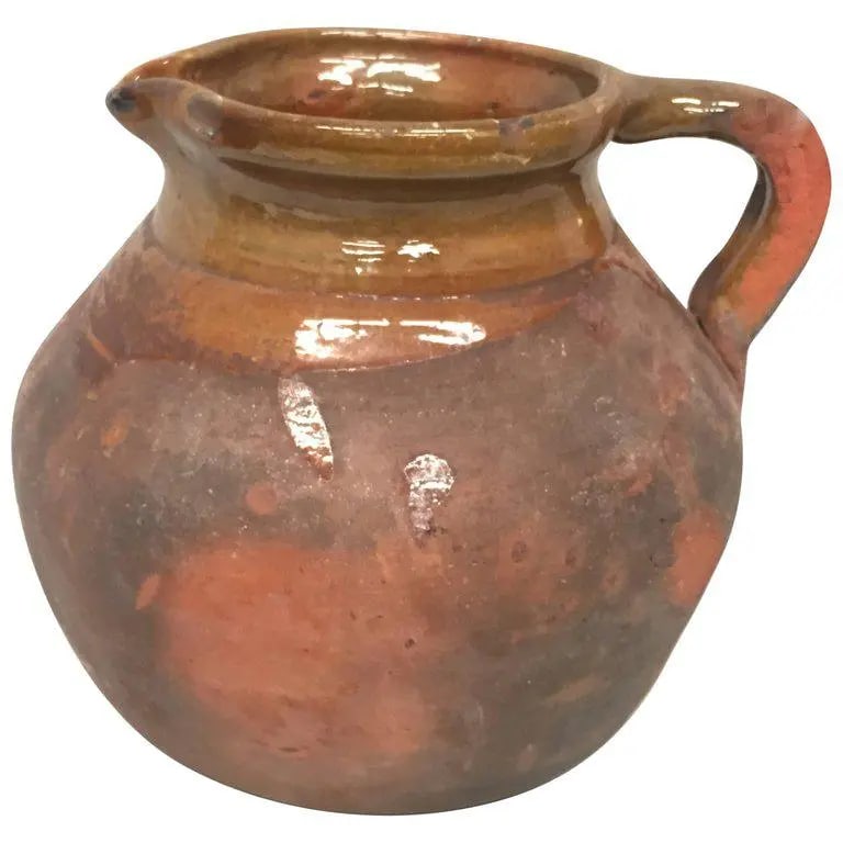 19th Century Spanish Stoneware Terracotta Jug or Pot With Handle - 8