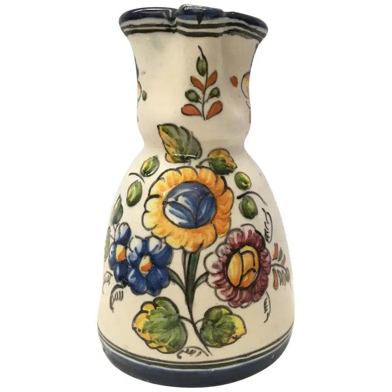 19th Century French Glazed Terracotta Pitcher Handmade & Hand-Painted - 8