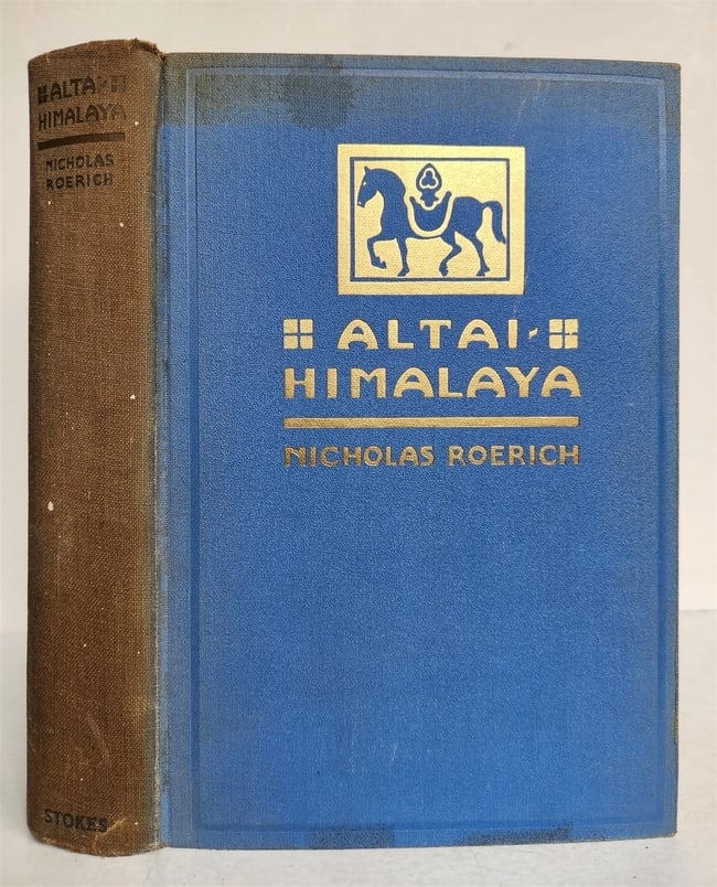 1929 ALTAI-HIMALAYA TRAVEL DIARY by RUSSIAN ARTIST NICHOLAS ROERICH antique: Title: 1929 ALTAI-HIMALAYA TRAVEL DIARY by RUSSIAN ARTIST NICHOLAS ROERICH antiqueDescription: ALTAI-HIMALAYAa travel diaryby NICHOLAS ROERICHNew York; 1929Size: 6.5. by 9.5 inchesillustratedxix, [3],