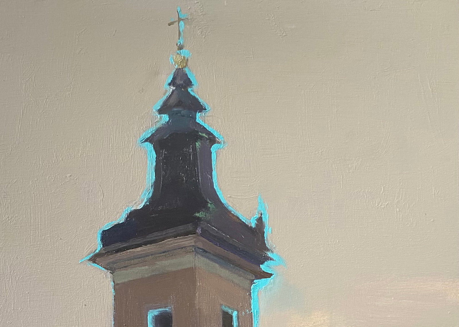 Oil painting Church bell Yulia D. - 2