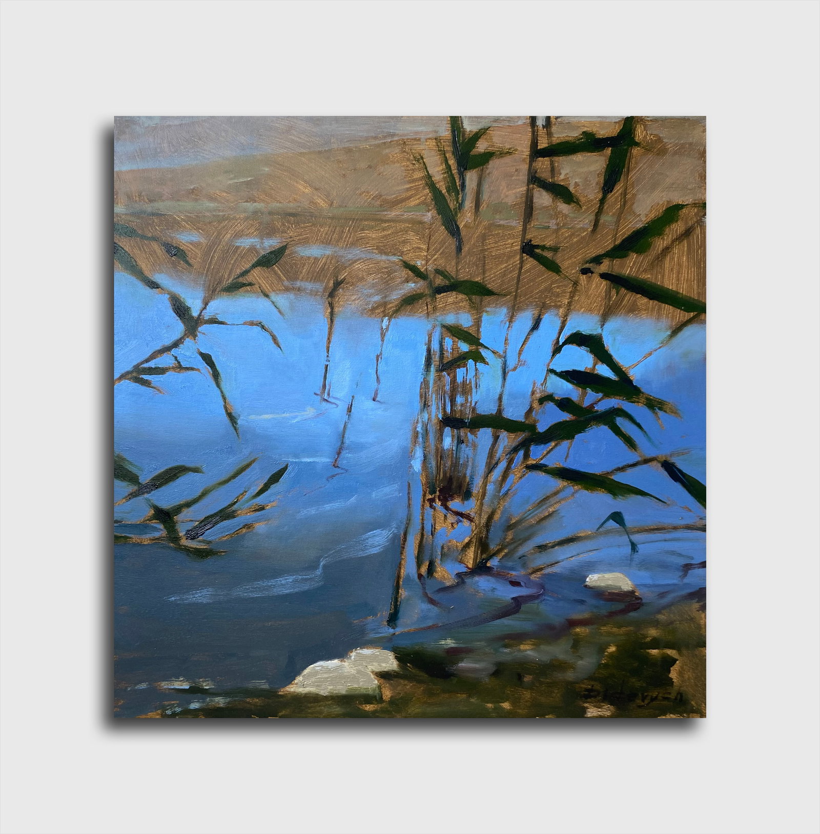Oil painting Lake Yulia D.: Title: Oil painting Lake Yulia D. Description: 12YD Painter: Yulia D. S?ze: 70x70 cm/27.55x27.55 inches Components: oil, canvas Original painting from our collection ERA: 2025Yulia Didevich, born Sept