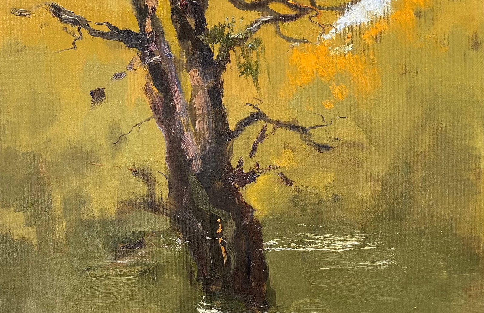 Oil painting Tree in the lake Yulia D. - 3