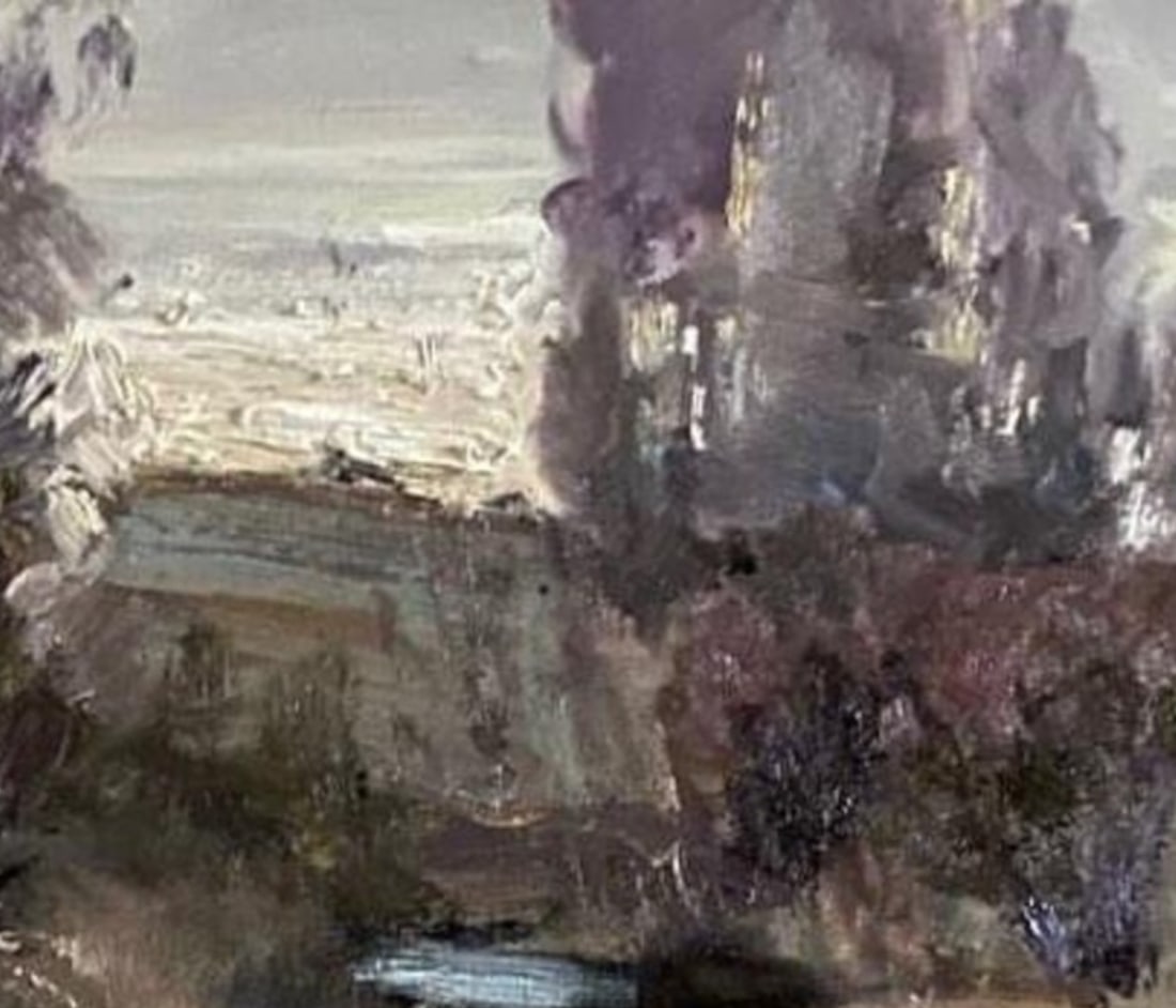 Oil painting Winter lake Yulia D. - 3