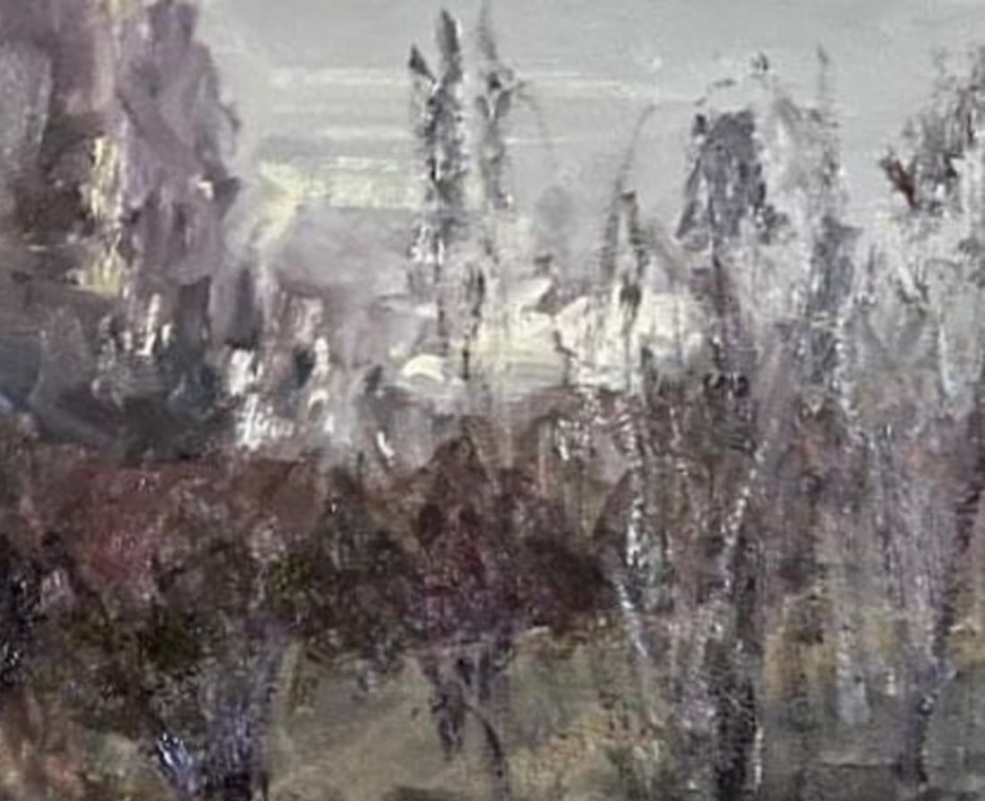 Oil painting Winter lake Yulia D. - 4