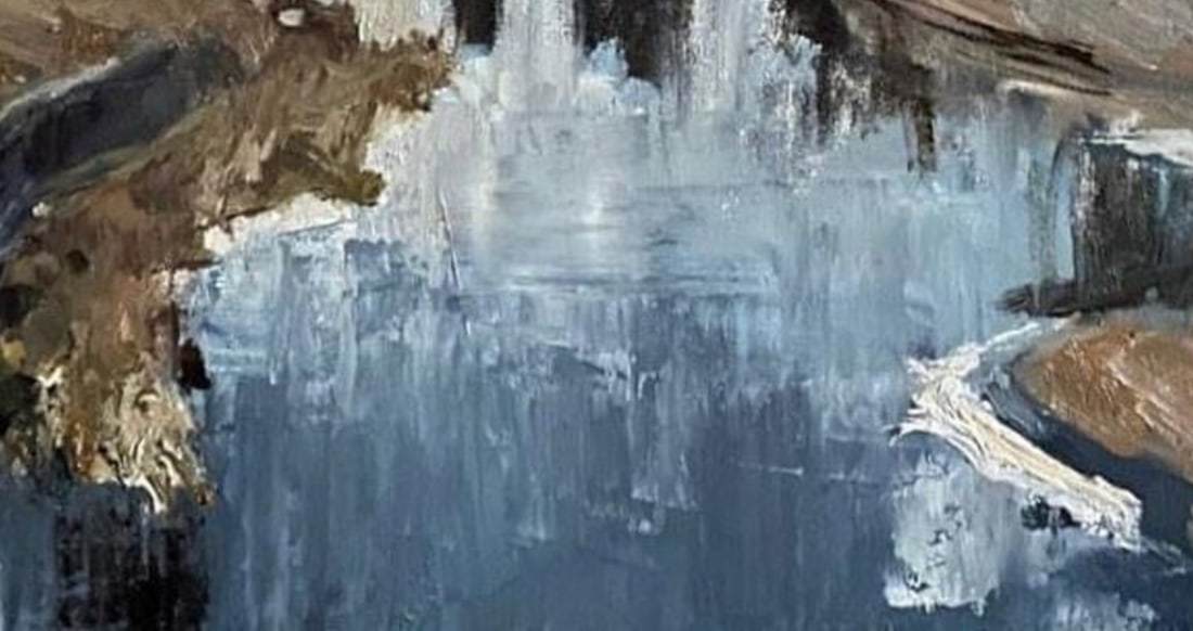 Oil painting Winter lake Yulia D. - 7