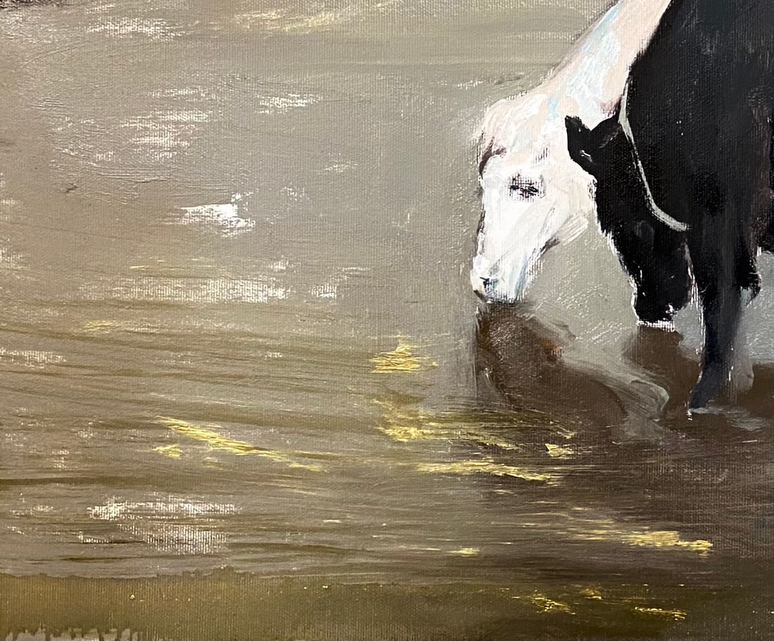 Oil painting Landscape Cow Yulia D. - 6