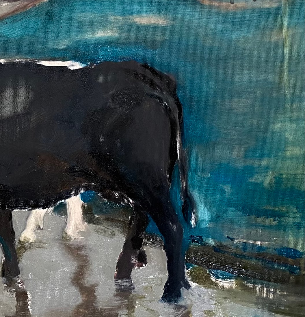 Oil painting Landscape Cow Yulia D. - 9