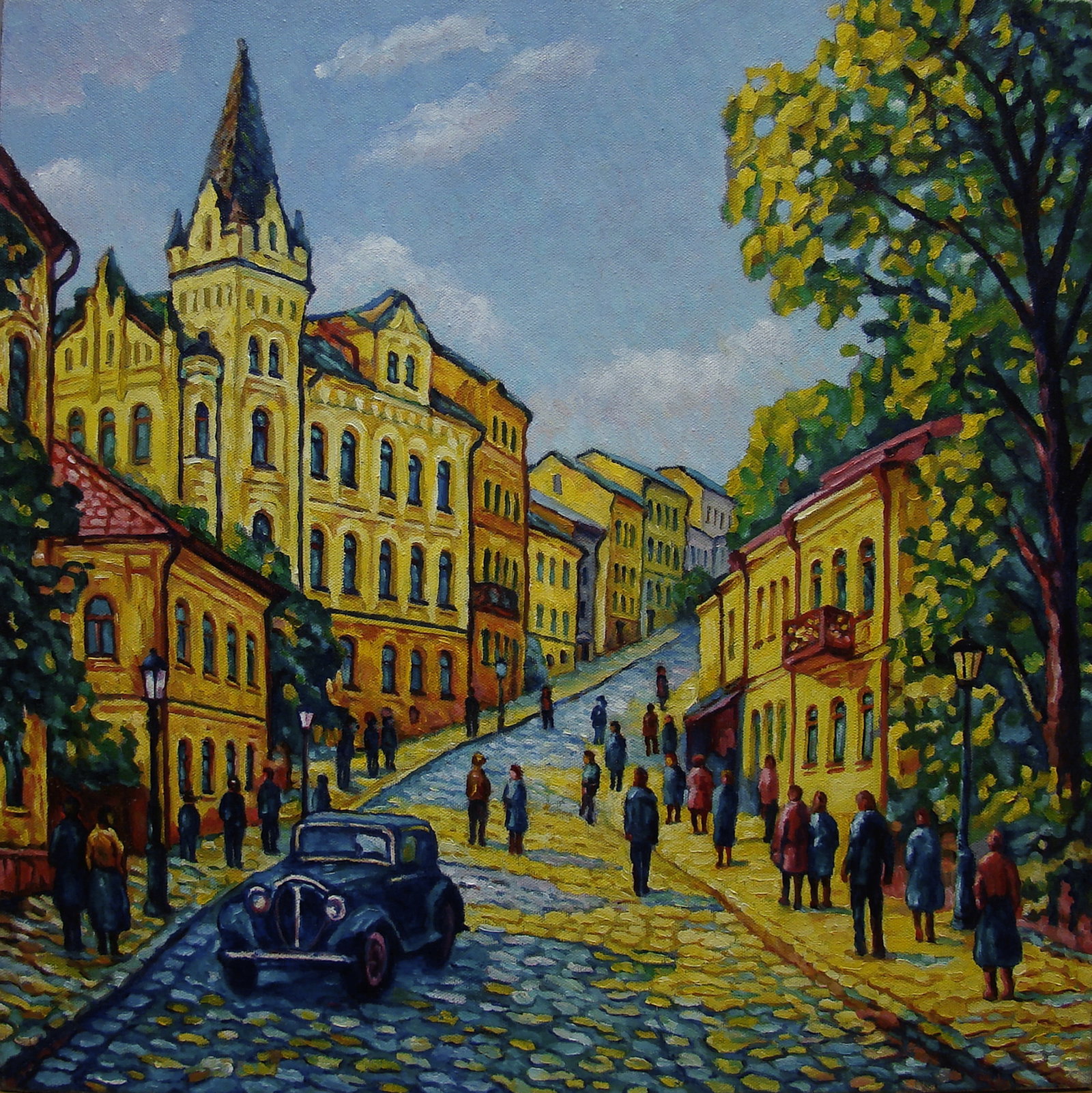 Oil painting Old city Valerii B: Title: Oil painting Old city Valerii B Description: 57Butk Painter: Valerii B S?ze: 50x40 cm/ 19.68x15.74 inches Components: oil, canvas Original painting from our collection ERA: Valery Hryhorovych B