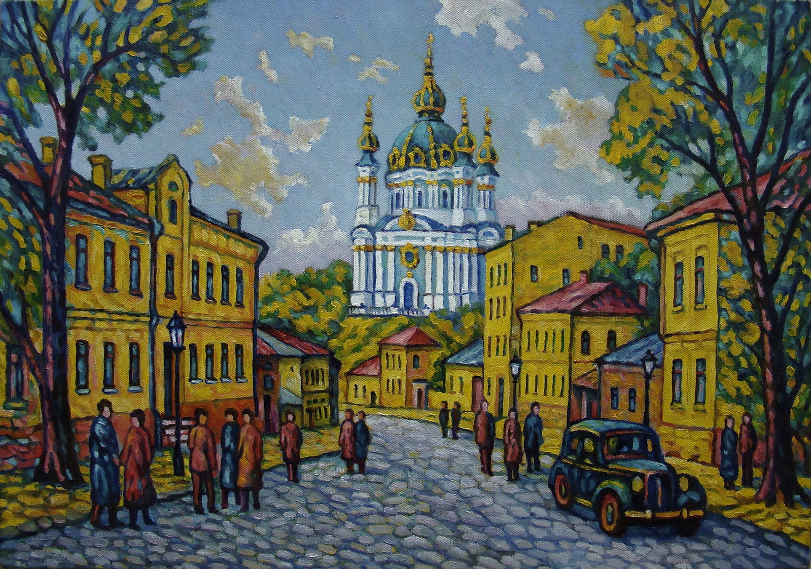Oil painting Old church Valerii B: Title: Oil painting Old church Valerii B Description: 58Butk Painter: Valerii B S?ze: 35x50 cm/ 13.77x19.68 inches Components: oil, canvas Original painting from our collection ERA: Valery Hryhorovych