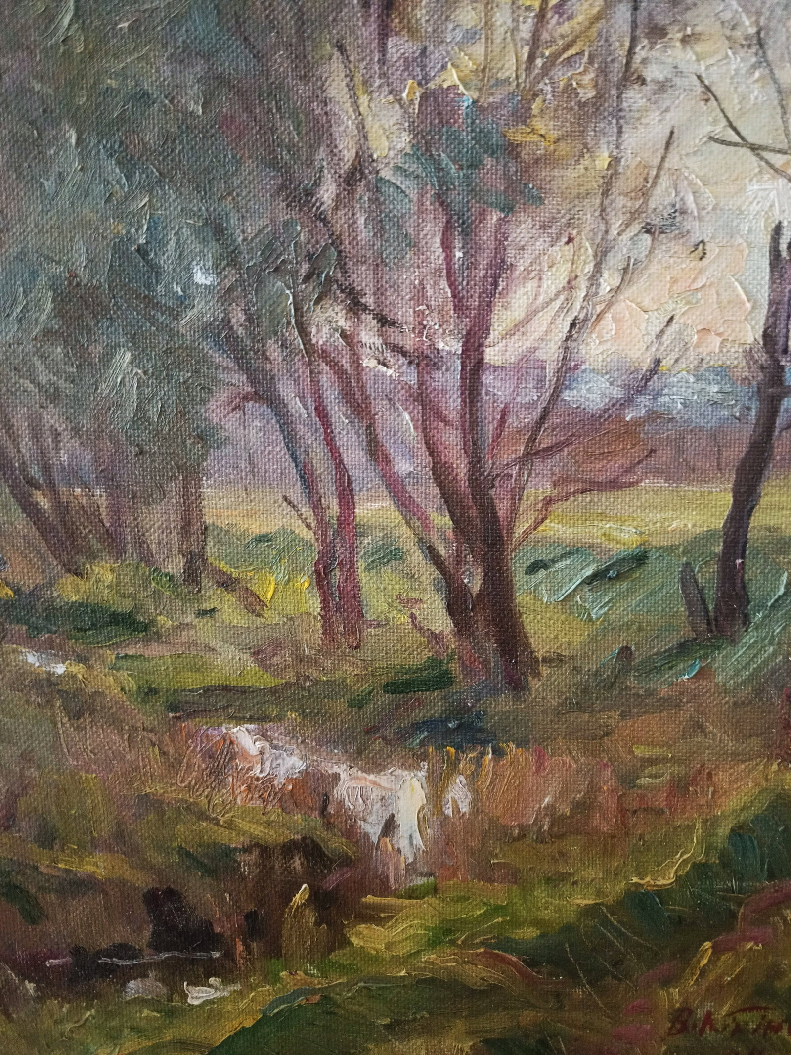 Oil painting River by honored painter Ukrainian Vasyl K. - 7